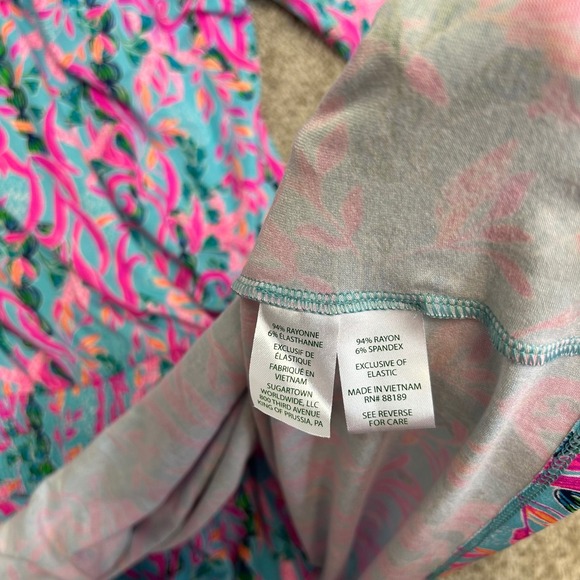 NWT Lilly Pulitzer Cyla Off The Shoulder Romper Seaweed Samba Women Size Large - Picture 9 of 10